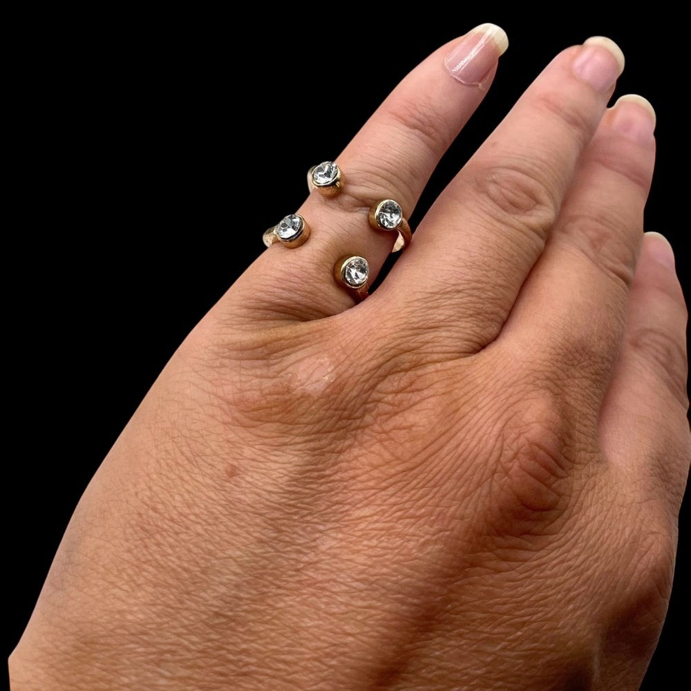 ❤️ Boho Open Ring Gold x Rhinestone - Picture 6 of 9